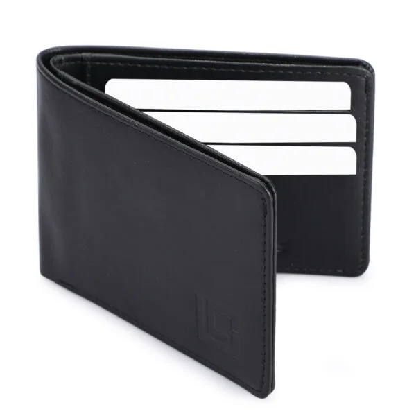 Jet Black Men's Leather Wallet,